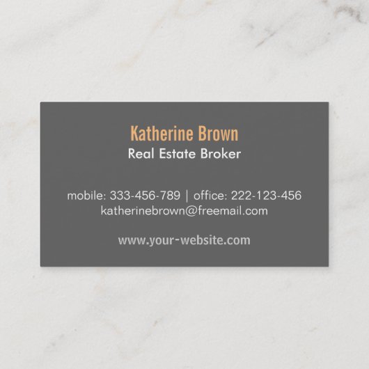お洒落でモダンな家の鍵の不動産の名刺 名刺 (裏面)