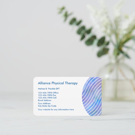 お洒落でモダンな理学療法士 名刺 (スタンド正面)