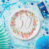 お洒落でモダンな誕生日の花の園遊会 ペーパープレート (パーティー)