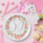 お洒落でモダンな誕生日の花の園遊会 ペーパープレート (パーティー)