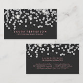 お洒落でモダンな銀製のダイヤモンド 名刺 (正面/裏面)