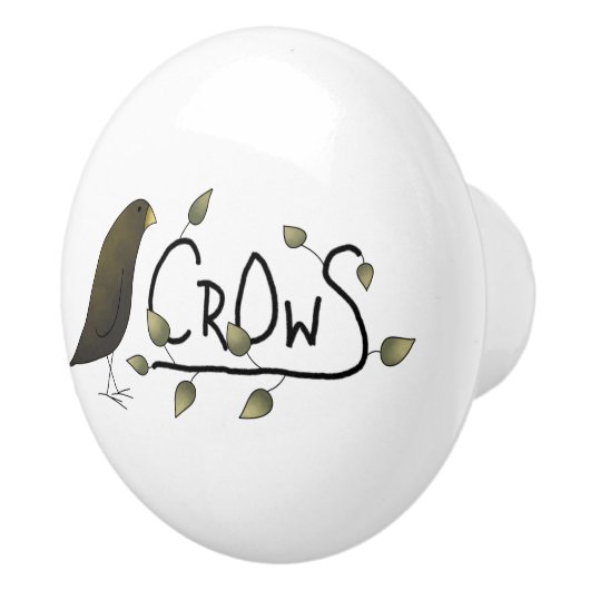 お洒落で初期のなカラスの単語の芸術の引出しのノブ セラミックノブ (右)