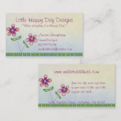 お洒落で小さい花のかわいい名刺 名刺 (正面/裏面)