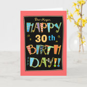 お洒落で幸せな30st誕生日おもしろいなカード カード (黄色い花)