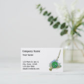 お洒落で旧式な魚釣りの巻き枠の名刺 名刺 (スタンド正面)