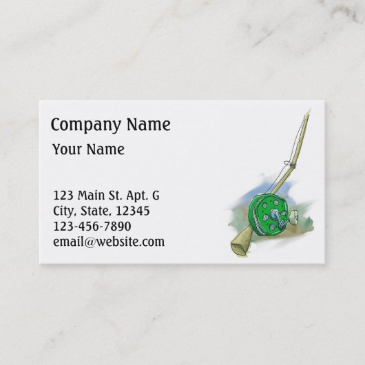 お洒落で旧式な魚釣りの巻き枠の名刺 名刺 (正面)