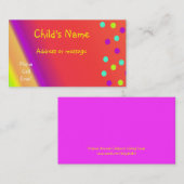 お洒落で明るい子供のテレホンカード コーリングカード (正面/裏面)