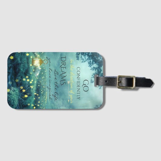 お洒落で活気づけるな夢の引用文 ラゲッジタグ (正面横)