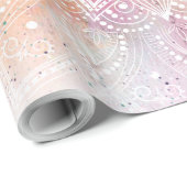 お洒落で白い水彩画の曼荼羅のデザイン ラッピングペーパー (ロールコーナー)
