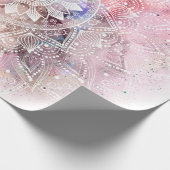 お洒落で白い水彩画の曼荼羅のデザイン ラッピングペーパー (角)