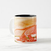 お洒落で赤いライオンのコーヒー・マグの森林動物 ツートーンマグカップ (正面左)