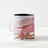 お洒落で赤いライオンのコーヒー・マグの森林動物 ツートーンマグカップ (正面左)