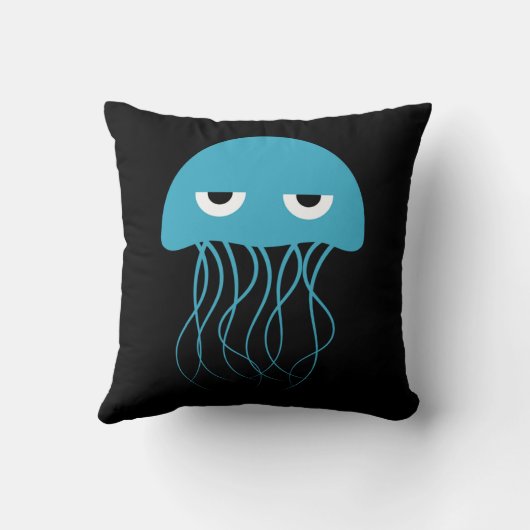 お洒落で青いくらげの漫画 クッション (裏面)