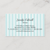 お洒落で青いカップケーキのベーカリー 名刺 (裏面)