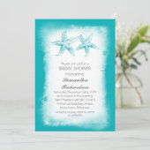お洒落で青いビーチのブライダルシャワー招待状 招待状 (スタンド正面)