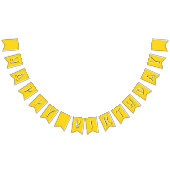 お洒落で黄色いハッピーバースデー バンティングフラッグ (全)