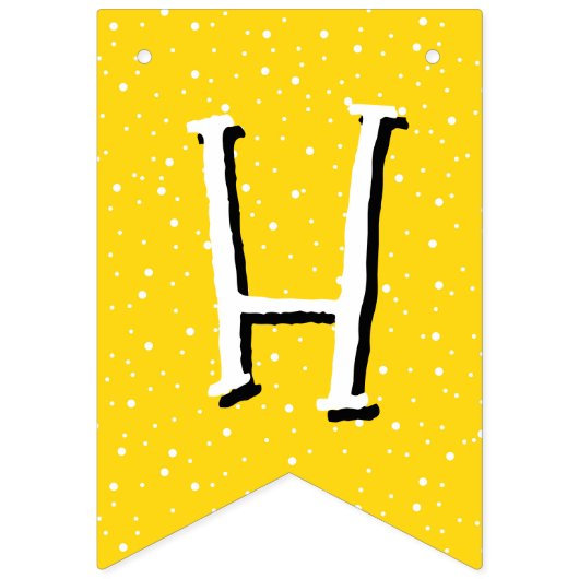 お洒落で黄色いハッピーバースデー バンティングフラッグ (第2の旗)