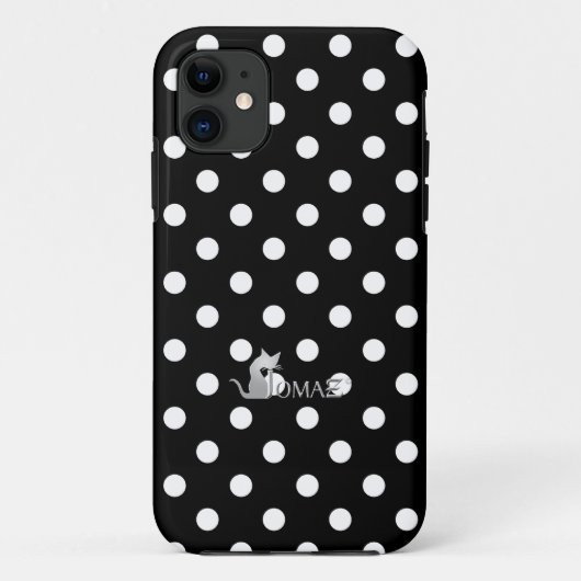 お洒落で黒い水玉模様 Case-Mate iPhoneケース (裏面)