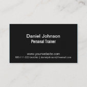 お洒落で黒くモダンなフィットネスのパーソナルトレーナー 名刺 (裏面)