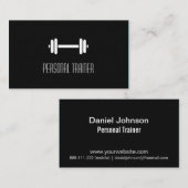 お洒落で黒くモダンなフィットネスのパーソナルトレーナー 名刺 (正面/裏面)