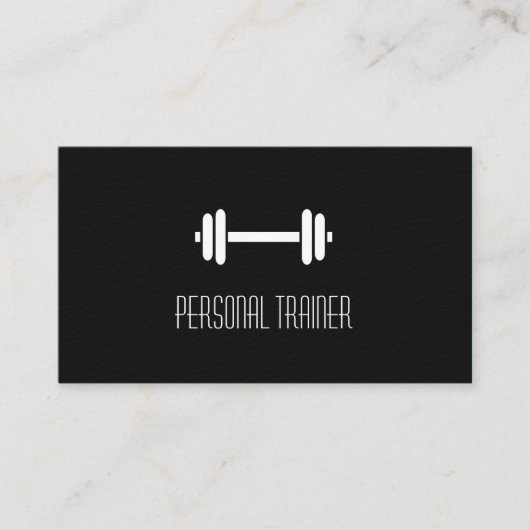 お洒落で黒くモダンなフィットネスのパーソナルトレーナー 名刺 (正面)