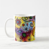 お洒落で、カラフルな雪片のマグ コーヒーマグカップ (左)