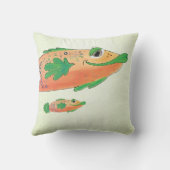 お洒落で、ファンキーで愛らしい魚の芸術 クッション (裏面)