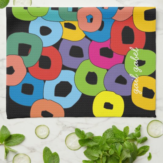 お洒落で、ファンキーな芸術の台所タオル キッチンタオル (折り畳み)