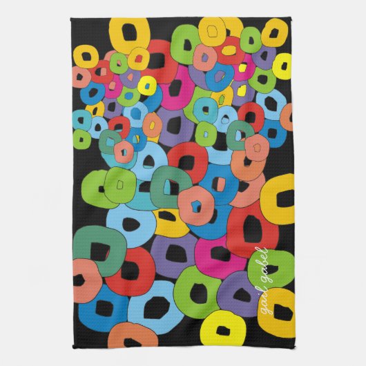 お洒落で、ファンキーな芸術の台所タオル キッチンタオル (縦)