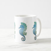 お洒落で、愛らしいタツノオトシゴのアートワーク コーヒーマグカップ (正面右)