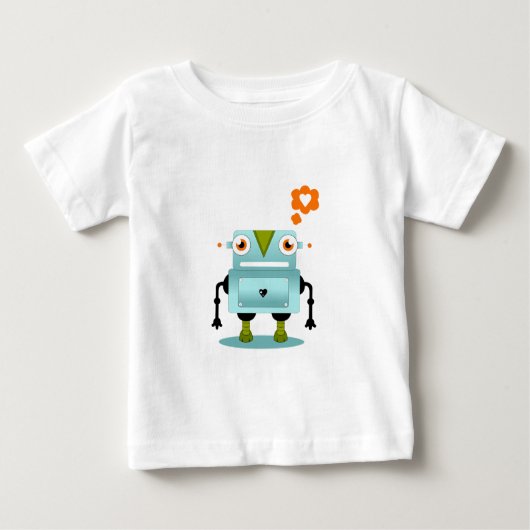 お洒落で、芸術的なロボット愛はワイシャツをからかいます ベビーTシャツ (正面)