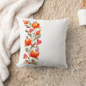 お洒落とエレガントオレンジ色の花と果実 クッション (ブランケット)