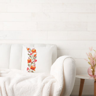 お洒落とエレガントオレンジ色の花と果実 クッション