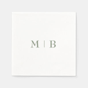 お洒落とシンプルSage Monogramの結婚カクテルII スタンダードカクテルナプキン