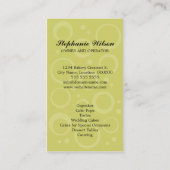 お洒落なさくらんぼのカップケーキのベーカリー 名刺 (裏面)