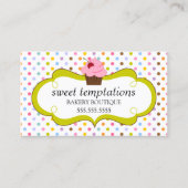 お洒落なさくらんぼのカップケーキのベーカリー 名刺 (正面)