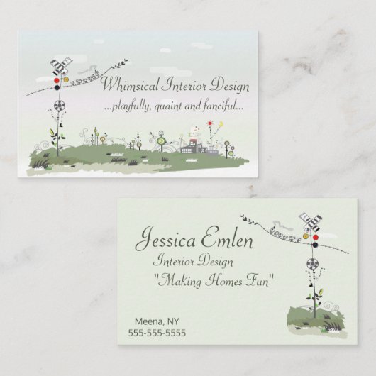 お洒落なインテリア・デザイナーの名刺 名刺 (正面/裏面)