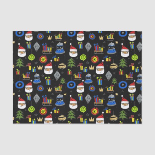 お洒落なオーナメントのモダンなお祝いのクリスマス 薄葉紙 (正面)