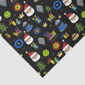 お洒落なオーナメントのモダンなお祝いのクリスマス 薄葉紙 (詳細)