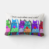 お洒落なカップケーキおよび猫の枕#2 ランバークッション (裏面)