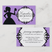 お洒落なカップケーキのシルエットの名刺 名刺 (正面/裏面)