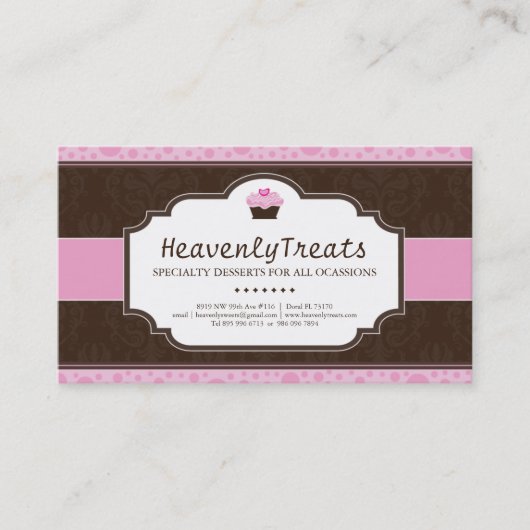 お洒落なカップケーキのベーカリーの名刺 名刺 (正面)