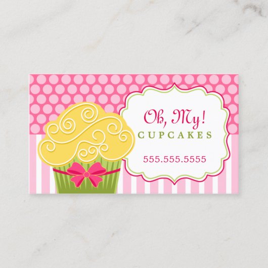 お洒落なカップケーキのベーカリー 名刺 (正面)