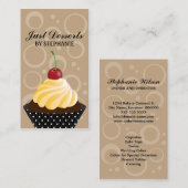お洒落なカップケーキのベーカリー 名刺 (正面/裏面)
