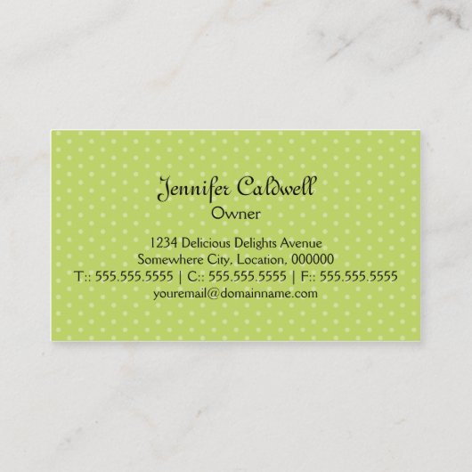 お洒落なカップケーキのベーカリー 名刺 (裏面)