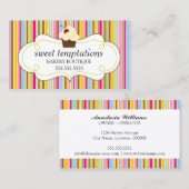 お洒落なカップケーキのベーカリー 名刺 (正面/裏面)