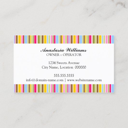 お洒落なカップケーキのベーカリー 名刺 (裏面)