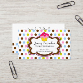 お洒落なカップケーキのベーカリー 名刺