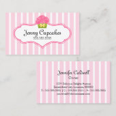 お洒落なカップケーキのベーカリー 名刺 (正面/裏面)