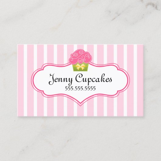お洒落なカップケーキのベーカリー 名刺 (正面)